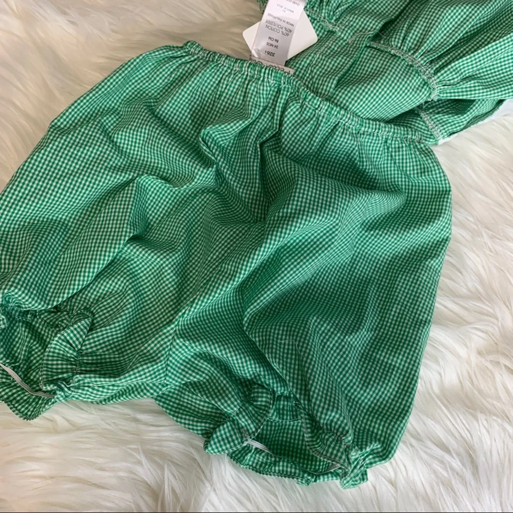 Petit Ami dress - 24 mo - green/white  checkered